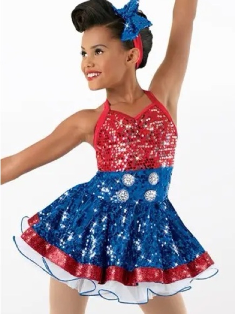 NEW Red and Blue Sequin Costume for Kids